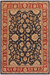 handmade Traditional Kafkaz Navy Red Hand Knotted RECTANGLE 100% WOOL area rug 9 x 11